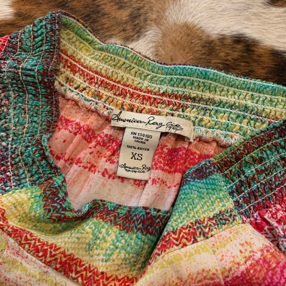 Colorful Pattern Mini Skirt with Pockets - Picture 4 of 5